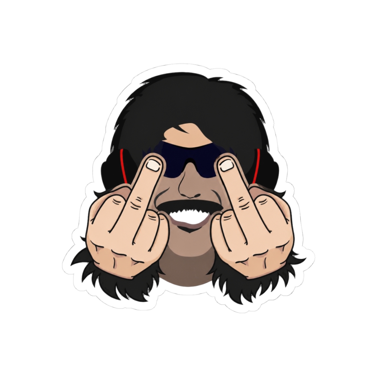 Dr. Disrespect flick off Sticker